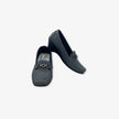 Zapatos Mocasin para mujer con taco color acero con detalle