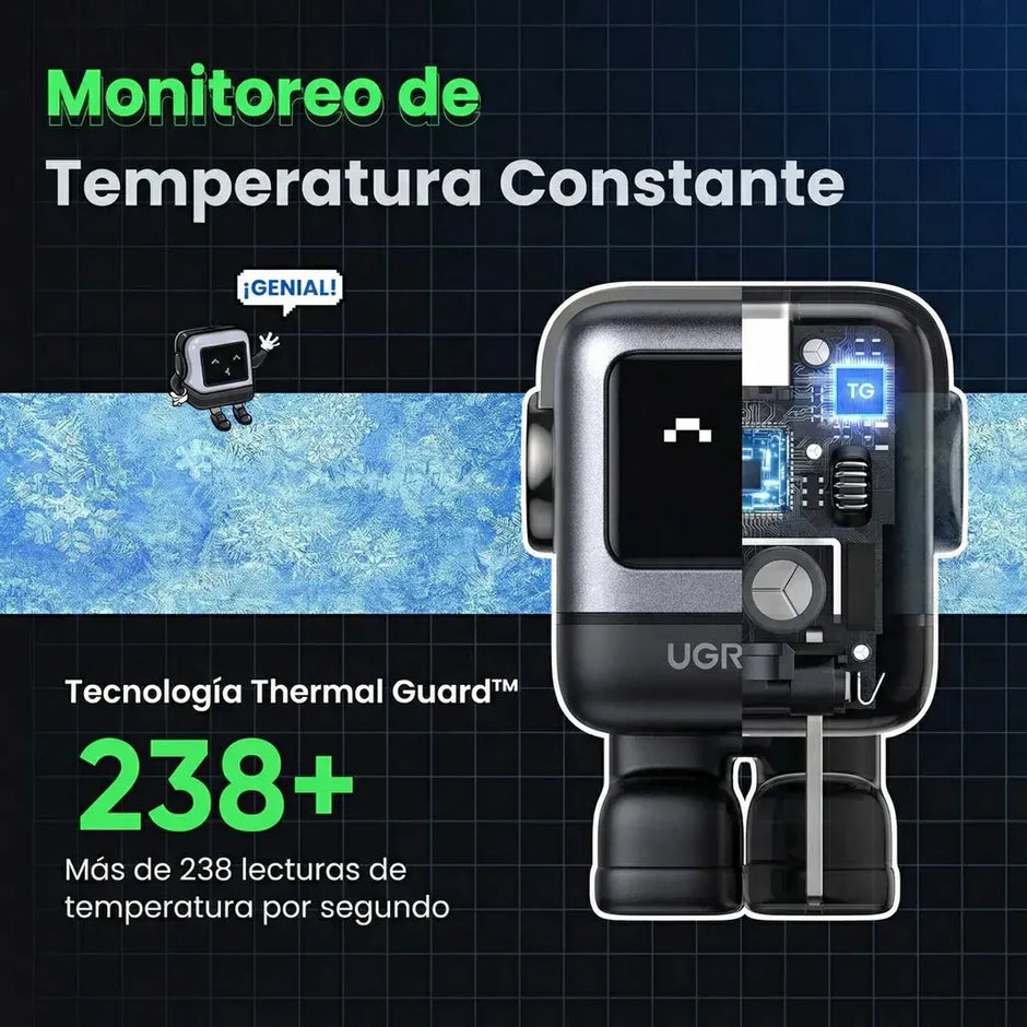 Cargador UGREEN Uno Robot GaN 30W USB-C - Space Gray