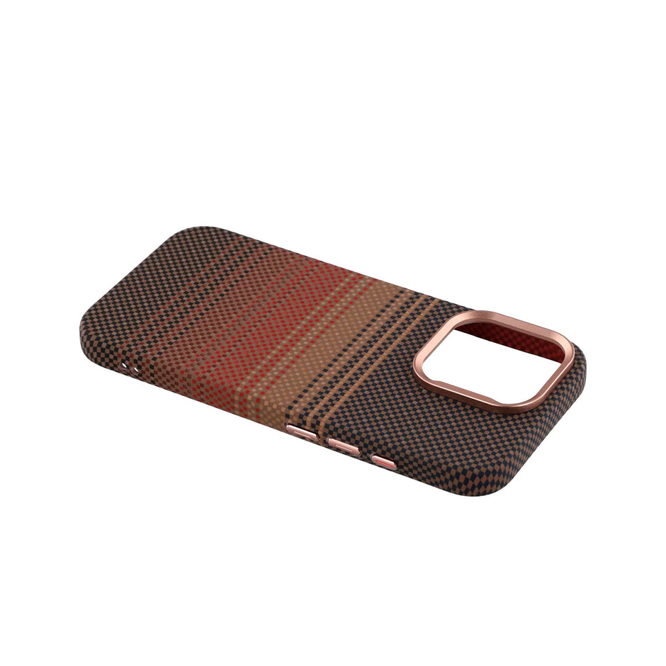 Case Ultra Delgado con Diseño Fibra de Carbono para iPhone 15 Pro | Luxo Naranja 03