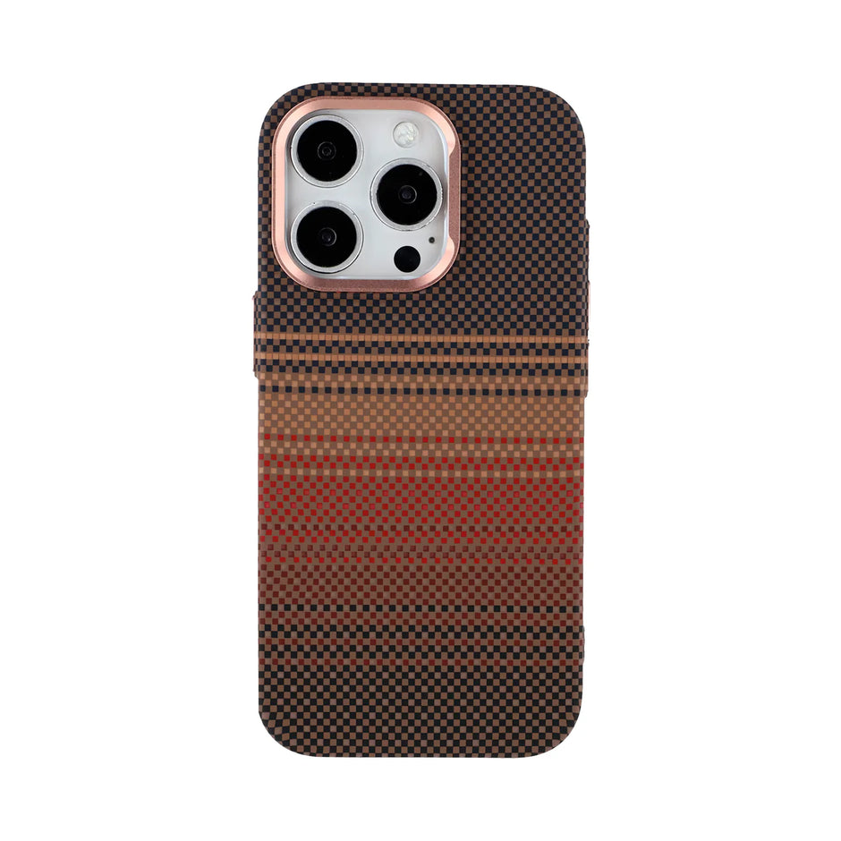 Case Ultra Delgado con Diseño Fibra de Carbono para iPhone 15 Pro Max | Luxo Naranja 03