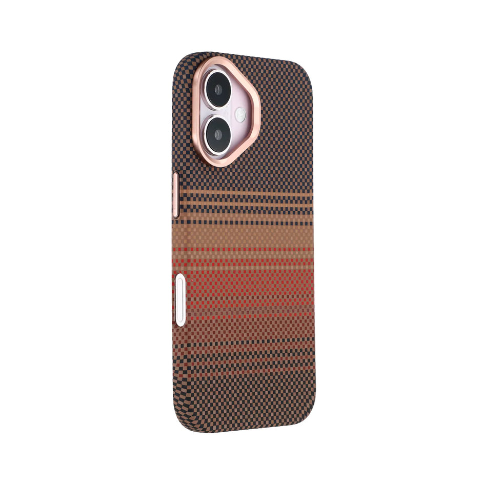 Case Ultra Delgado con Diseño Fibra de Carbono para iPhone 16 | Luxo Naranja 03