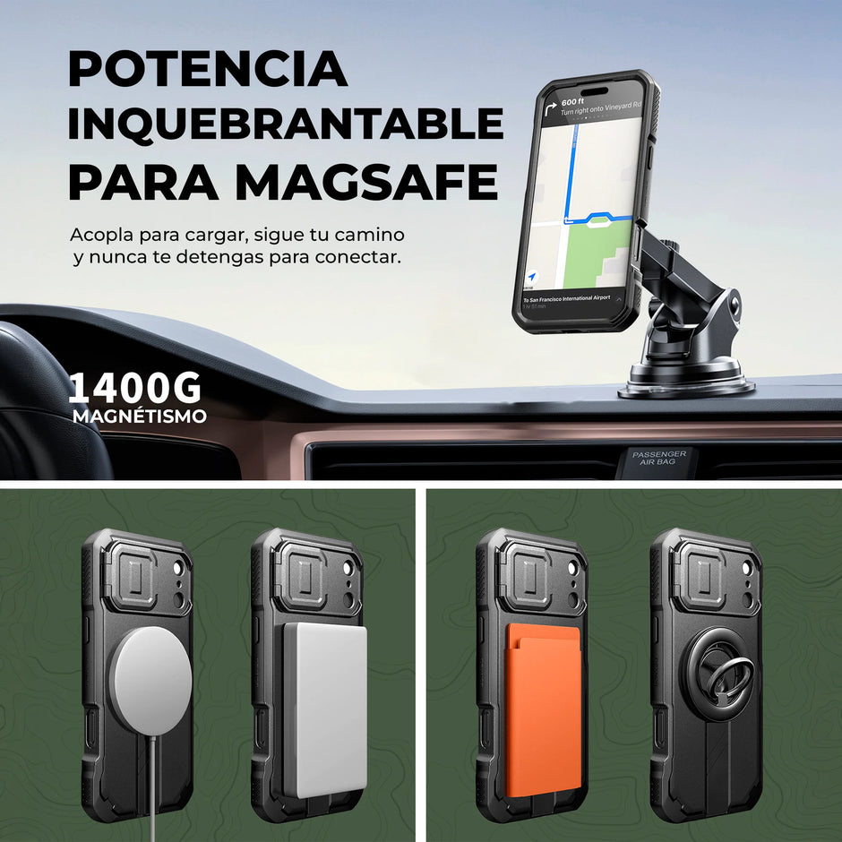 Case Dexnor Armor 360° - iPhone 17 Pro (con Mica) | Negro
