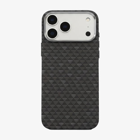 Case Luxo Diseño Fibra de Carbono - iPhone 17 Pro Max ( Geometry ) ( Negro)