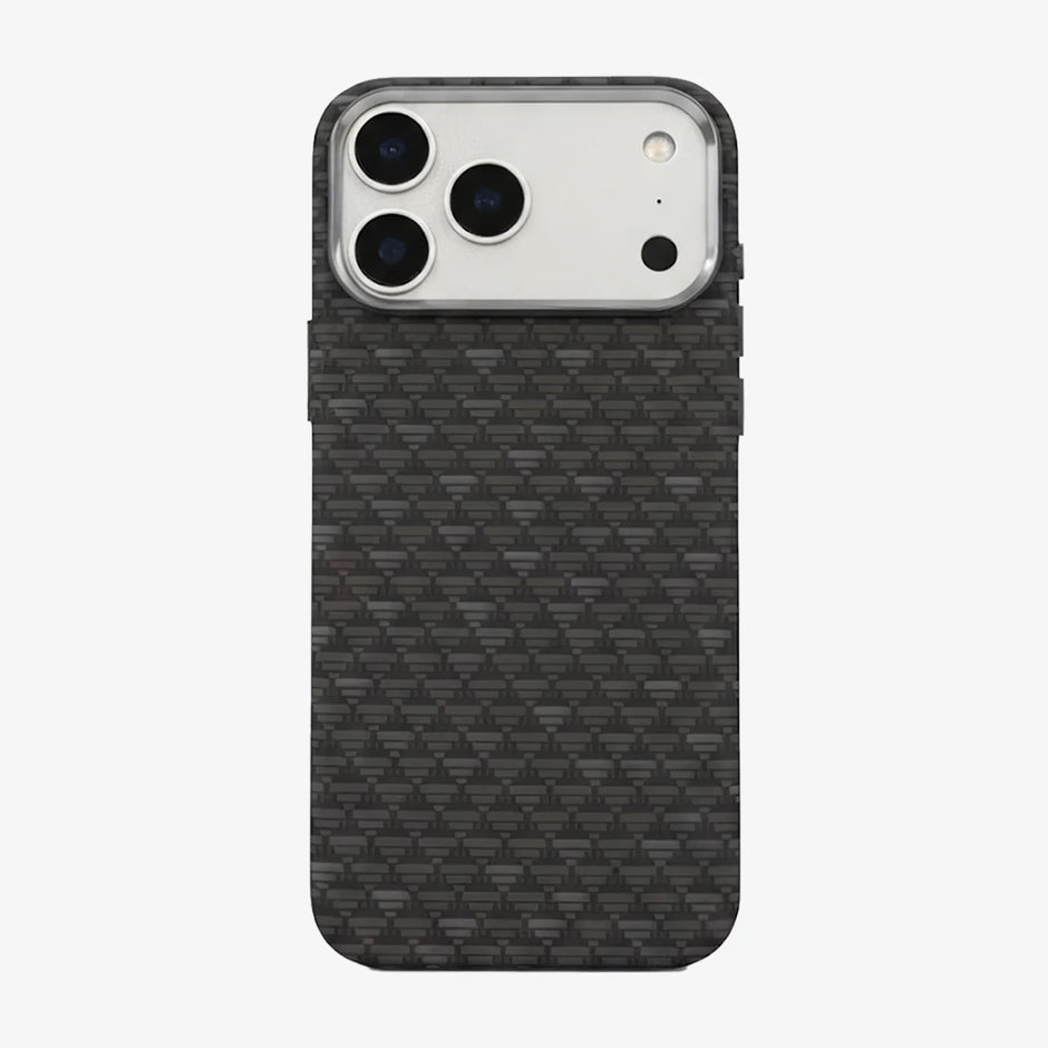 Case Luxo Diseño Fibra de Carbono - iPhone 17 Pro Max ( Geometry ) ( Negro)