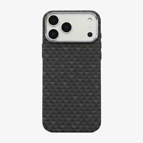 Case Luxo Diseño Fibra de Carbono - iPhone 17 Pro Max ( Geometry ) ( Negro)
