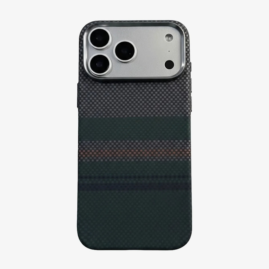 Case Luxo Diseño Fibra de Carbono iPhone 17 Pro Max ( Aurora ) ( Verde)
