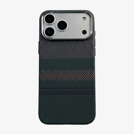 Case Luxo Diseño Fibra de Carbono iPhone 17 Pro Max ( Aurora ) ( Verde)