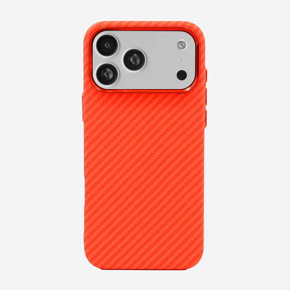Case Luxo Diseño Fibra de Carbono - iPhone 17 Pro Max | Luxo Naranja 06