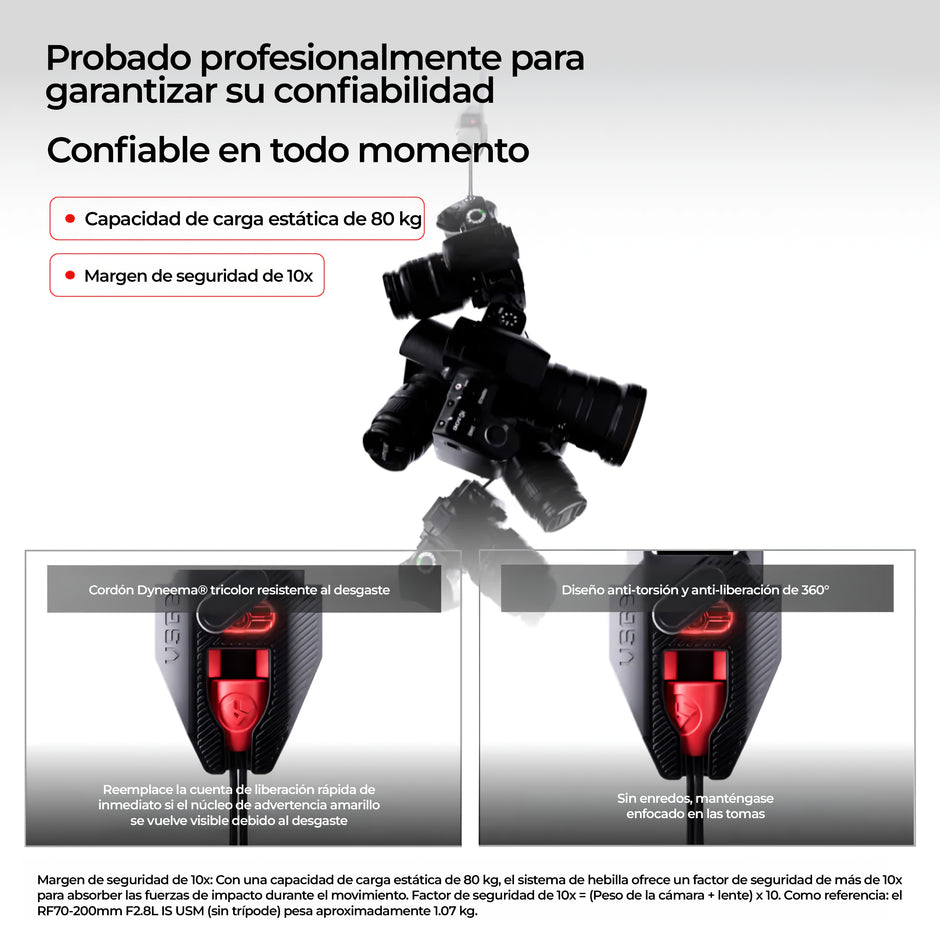 Correa para Cámara VSGO Black Snipe Pro con Anclaje Rápido | NEGRO