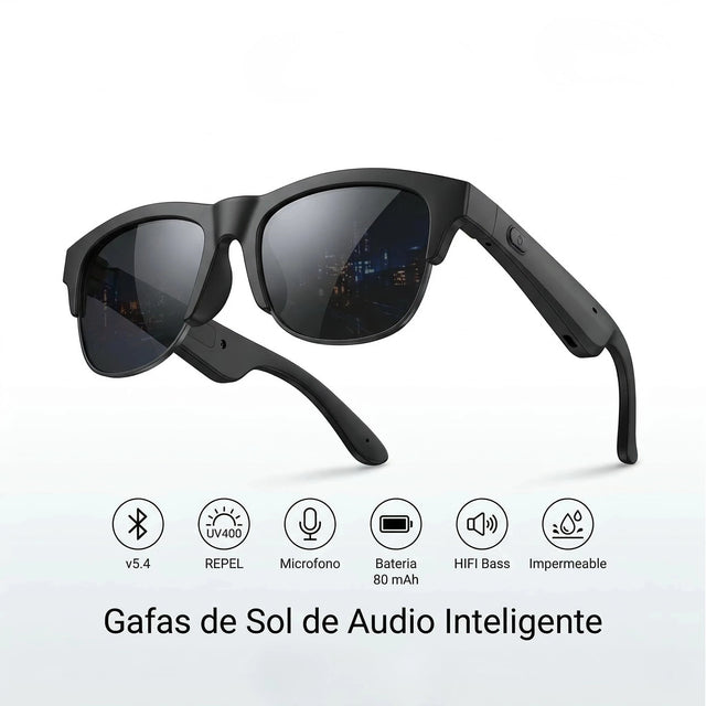 Gafas Inteligentes Baihuo con Audio Bluetooth V5.4 y Filtro UV (Manos Libres)