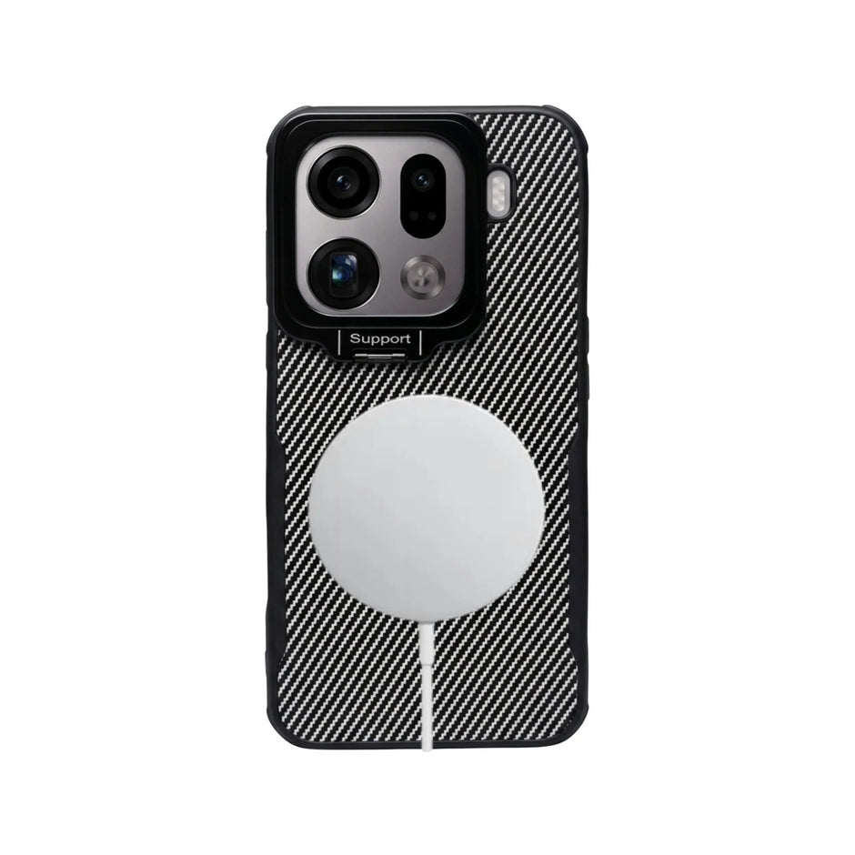 Case Carbono Camshield Oppo Find X9 Pro | Gris Plateado