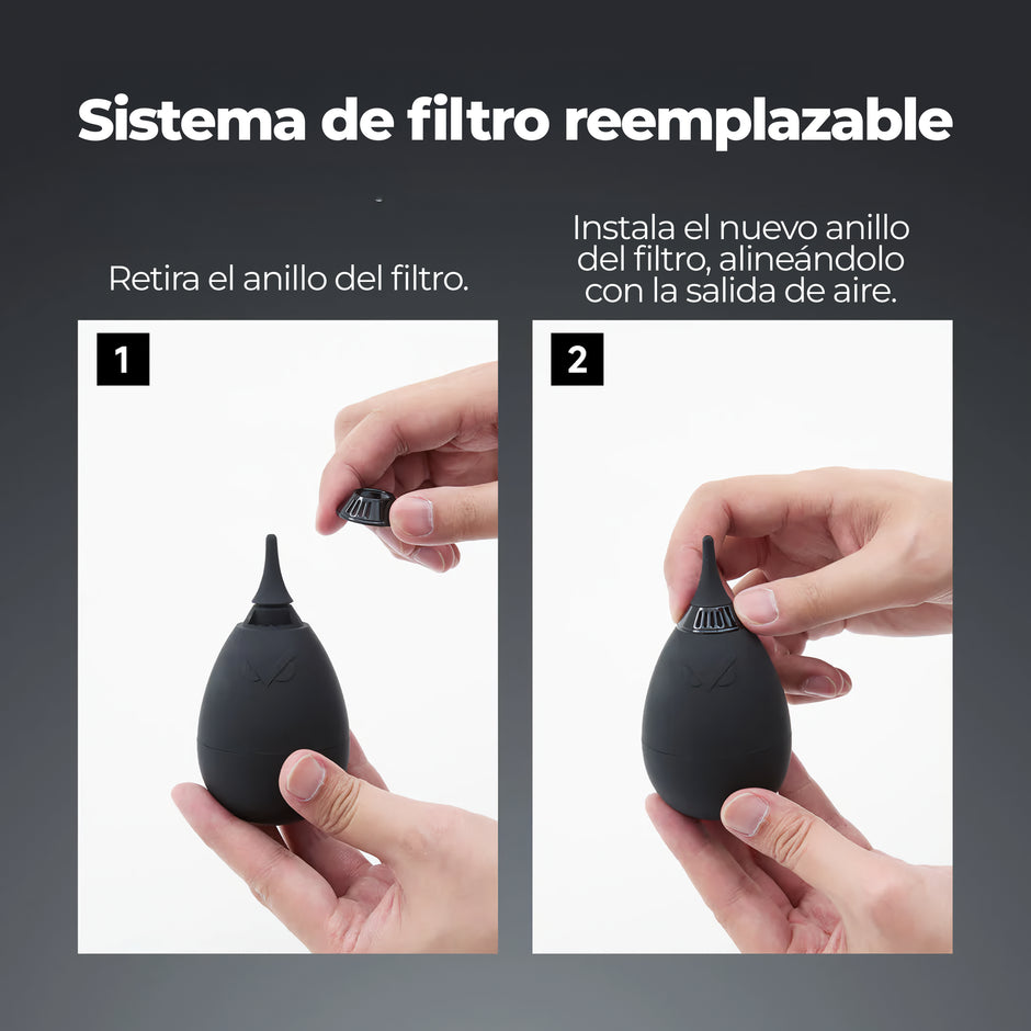 Soplador de Aire VSGO Tumbler con Filtro para Cámara y Lentes | Negro